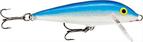 Rapala CountDown Lure with Two No. 7 Hooks, 1.5-2.4 m Swimming Depth, 7 cm Size, Blue