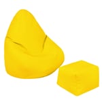 Loft 25 Yellow Children's Bean Bag Footstool Indoor/Outdoor Gaming Beanbag Chair