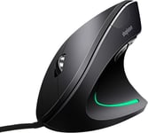 Souris Verticale câblée, Souris Ergonomique Optique avec 4 Souris Ajustables Dpi 800/1200/2000/3200, Souris d'ordinateur USB à 4 Boutons avec lumière Del à 4 Couleurs