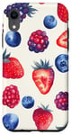 Coque pour iPhone XR Coque Téléphone Motif Fruits – Fraises & Myrtilles