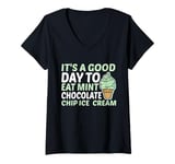 Womens Gelato Men Women Boys Girls Mint Chocolate Chip Ice Cream V-Neck T-Shirt