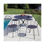 CASABLANCA - Ensemble table et chaises de jardin - 4 places - Anthracite