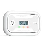 Putogesafe carbon monoxide detector 10 years with LCD display, CO detector 10 years battery, portable CO alarm detector with peak memory, for RV/boat/room, EN50291, 1pc