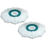 Yzmrbdqc - Leifheit lot de 2 têtes de rechange Clean Twist Disc Mop, idéal pour les carrelages et sols en pierre, microfibre absorbante eau et