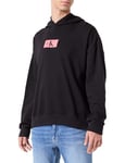 Calvin Klein L/S Hoodie 000NM2416E Sweatshirts épais, Noir (Black W/Calypso Coral), M Homme