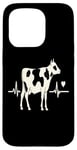 Coque pour iPhone 15 Pro Vache Heartbeat Animal Lover Farm