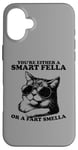 Coque pour iPhone 16 Plus Lunettes de soleil rétro Smart Fella Cat Graphic