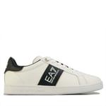 EA7 Mens Emporio Armani Classic Trainers in White Black Leather (archived) - Size UK 10