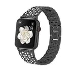 SKALO Teräsranneke Bling Apple Watch Series 7-9 41mm - Musta