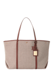 Lauren Ralph Lauren Canvas & Leather Large Emerie Tote Brun