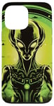 Coque pour iPhone 13 Pro Max Tête d'extraterrestre verte mignonne visage OVNI || Alien