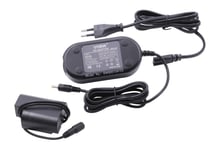 vhbw Chargeur adaptateur, bloc d'alimentation compatible avec Panasonic Lumix DMC-GH4, DMC-GH4R appareil photo, caméra vidéo - 2m + coupleur DC