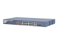 Hikvision Pro Series DS-3E0326P-E(B) - Switch - ikke-styrt - 24 x 10/100 (PoE+) + 2 x kombo for Gigabit Ethernet/Gigabit SFP - stasjonær, rackmonterbar - PoE+ (370 W)