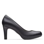 Clarks Girl's Adriel Viola Closed Toe Pumps, Black Black Leather, 3 UK