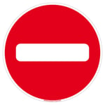 PANNEAU ROND SIGNALISATION PRÉPERCÉ + CHAINE PLASTIQUE ROUGE/BLANC - Sens interdit