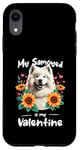 Coque pour iPhone XR Sunflowers Valentine's Day Samoyed Dog Sammies