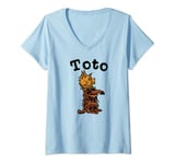 Womens Vintage Toto the Dog Art -Fairytale Toto-Wizard of OZ Toto V-Neck T-Shirt