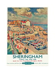 Wee Blue Coo Travel Sheringham British Railways Seaside Boats Tourists Wall Art Print