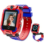 LiveGo Smartwatch 4G pour Enfants avec GPS Tracker et appels, écran Tactile HD, combinant SMS, appels vidéo, SOS, podomètre, Montre connectée 4G pour garçons et Filles de 6 à 12 Ans (T10 Rouge)