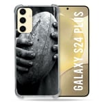 Cokitec Coque Renforcée pour Samsung Galaxy S24 Plus Sport Rugby Ballon Vintage