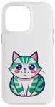 Coque pour iPhone 14 Pro Max Joli chat japonais, t-shirt japonais, chat manga