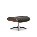 Vitra - Lounge Ottoman, Black-pigmented Walnut Polished base, Leather Cat. L40 Leather Premium 77 - Skamler og taburetter - Charles & Ray Eames - Brun - Metall/Tre