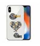 Coque Iphone X XS tropical love coeur transparente