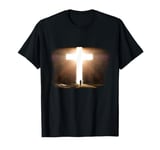 Jesus Christ Faith Cross in the Rock Christian Running Men T-Shirt