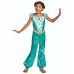 Disney Official Classic Princess Jasmine Costume Kids, Aladdin Costume Kids, Princess Jasmine Dress Up for Girls Fancy Dress Outfit, Arabian Princess Costume, Costume for Girls M