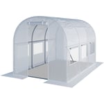 Intent24 - toolport Serre de Jardin Serre Tunnel Plastique Robuste 2x3m - Bâche pe 180g/m² blanc transparent