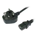 Xclio 1m Mains Kettle Lead UK Plug to C13 Power Cable/Cord