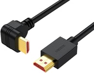 Câble Hdmi Ethernet Coudé | Contacts Dorés | Audio | Support Multifonction | Haute Définition | Angle 270° | Compatible Pc, Ps4, Ps5, Xbox, Smart Tv | Noir | 1,50 M[VID064014]