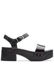 Clarks Sivanne Bay Platform Mid Heel Sandals - Black, Black, Size 4, Women