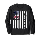 Vintage Trump Vance 2024 45 47 President USA Flag Men Women Long Sleeve T-Shirt