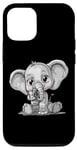 Coque pour iPhone 13 Pro Éléphant avec un appareil photo - Photographe bébé éléphant