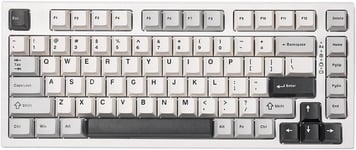 Clavier RGB Mécanique sans Fil, 75% BT5.0/2.4 G/USB-C Tri-Mode Clavier Gamer Mécanique NKRO, Full Key Hot-Swappable PBT Dye Sub, Clavier Mécanique pour Linux/Win/Mac(White Yellow)