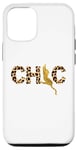 iPhone 12/12 Pro Animal Letters Red Rose Chic,Chic Writing, Leopard Climbing Case