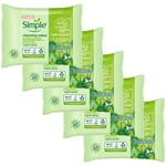 Simple Kind to Skin Cleansing Facial Skin Wipe Face Make Up Remover Pack 5x33Pcs