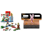 LEGO Pack de Démarrage Les Aventures de Mario + Piles alcalines AAA Duracell Plus, 1.5V LR03 MN2400, Paquet de 12