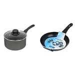 Sapphire collection P046 Sapphire Collection 20cm Non Stick Sauce Pan, Black & 24cm Non Stick Frying pan, Aluminium, Black