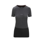 Icebreaker Womens 125 ZoneKnit S/S Crewe (Svart (JET HTHR/BLK/METRO H/CB) Small)