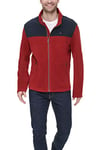 Tommy Hilfiger Men's Lightweight Polar Fleece Jacket, Navy/Red, S