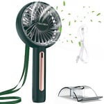 VKUSRA Powerful Handheld Fan, Portable Fan Hand Held Travel Fan with 4 Speeds & Built-in Rechargeable Battery, USB Desk Fan with Cellphone Stand & Adjustable Angle for Office School Home Outdoor