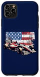 iPhone 11 Pro Max Vintage Auto Racing Car American Flag 4th of July, Auto Race Case