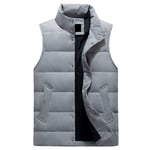 DUOER home Couleur de Couleur Unie Collier Homme Down Gilet Hiver Hiver Chaud et Froid de Grande Taille Vest en Coton à la Mode à la Mode Plusieurs Couleurs Disponibles (Color : Gray, Taille : 3XL)