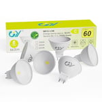 GY Ampoule LED GU5.3 MR16, 4.5W Équivalent 40W 663LM 4000K Blanc Neutre, Angle de Faisceau 120°, Ampoules LED 12V Classe C, Non-Dimmable, Lot de 6