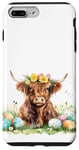 iPhone 7 Plus/8 Plus Highland Cow Spring Cute Easter Pattern Eggs Floral Flowers Case