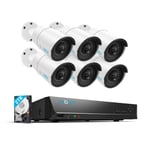 Reolink 8CH 5MP CCTV Camera System with 2TB HDD, 4K NVR for 24/7 Continuous Recording, 6pcs 5MP Super HD PoE Secirity Cameras Night Vision Detection Alerts Waterproof for Indoor Outdoor, RLK8-410B6