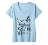 Womens 12th Wedding Anniversary Gift for Her 12 Years of Marriage V-Neck T-Shirt