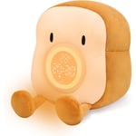 Réveil en peluche pour enfants, veilleuse tout-en-un, horloge de lit en peluche confortable avec double réveil et fonction Snooze, lumières de lit à